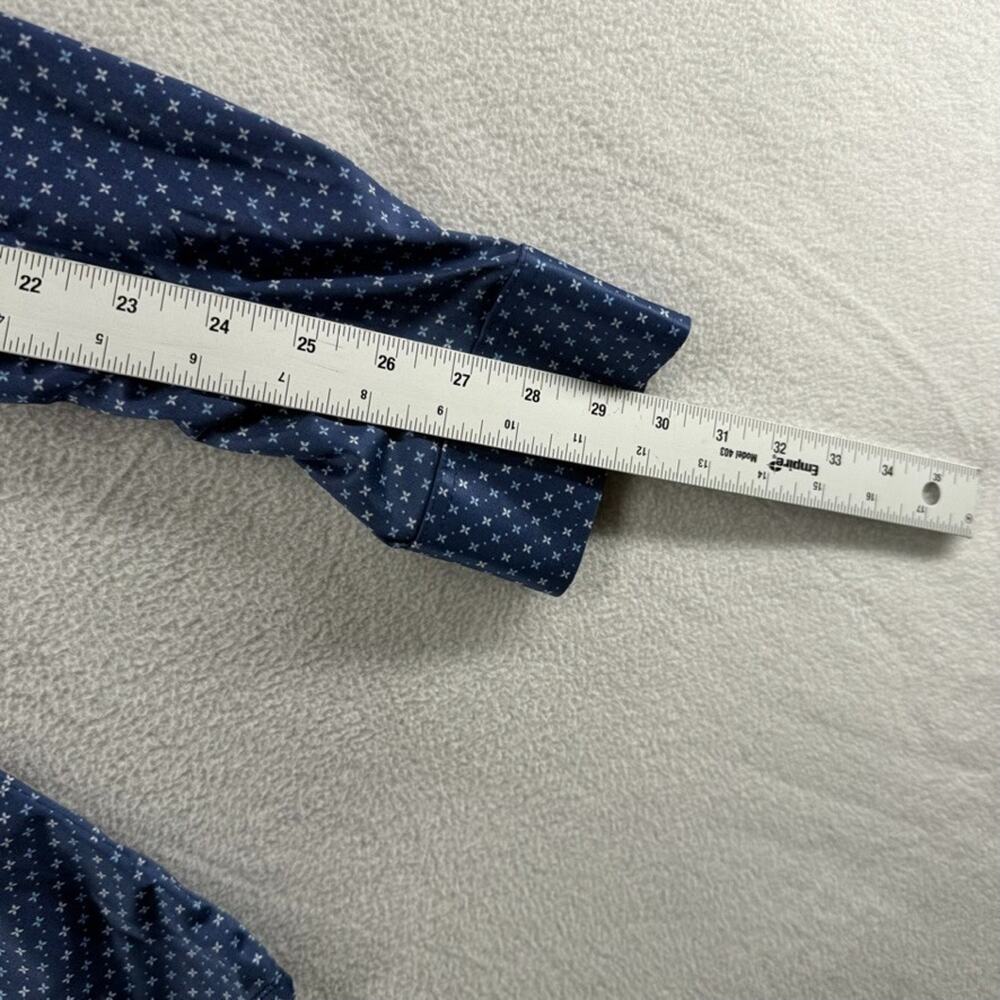 Collars Co Dress Shirt Men's Medium Blue Geometric Business Office Stiff NEW - Picture 5 of 7